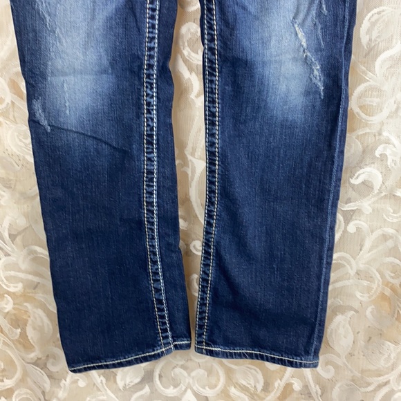 Big Star Liv Distressed Cropped Cuffed Capri Jeans Summer Whitewashed Vintage 25 - Picture 4 of 14